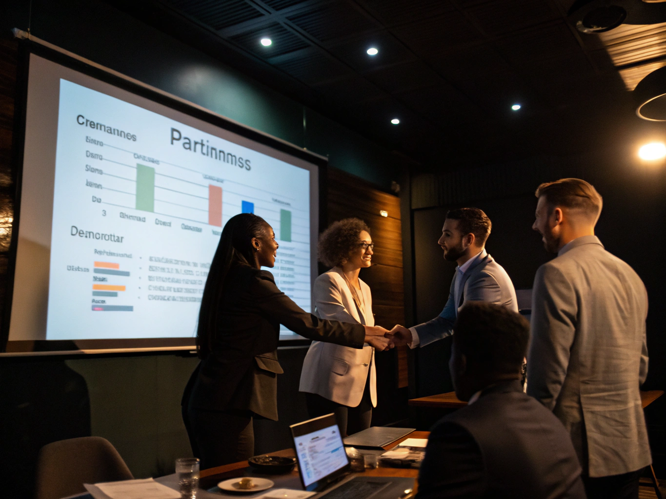 Diverse group of partners collaborating on a project